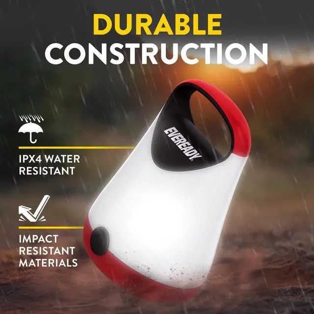 Alt view image 5 of 7 - LED Camping Lantern X-250, Bright Tent Lights, Rugged Water Resistant LED Lanterns, 100 Hour Run-time, Red and Black