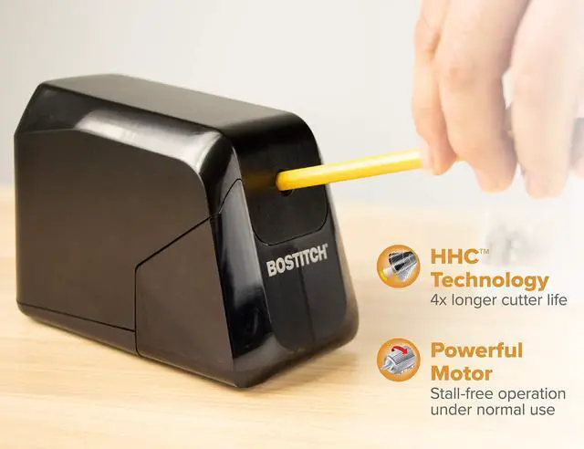 Alt view image 3 of 7 - Office Battery Pencil Sharpener, 4X Longer Cutter Life, Tip Saver Technology, Black (BPS4-BLK)
