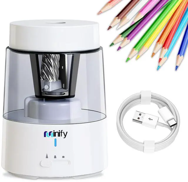 Main image of Electric Pencil Sharpener for Classroom, Auto-Stop, 3 Modes | Fast Sharpen in 3s, Rechargeable, Heavy Duty Blade, Suitable for No.2(6-8mm) Pencils, School/Home/Office