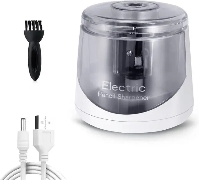 Main image of Electric Pencil Sharpener, Battery (Not lncluded) or USB Powered Small Portable for NO.2 Pencils, Automatic for Home and Office White