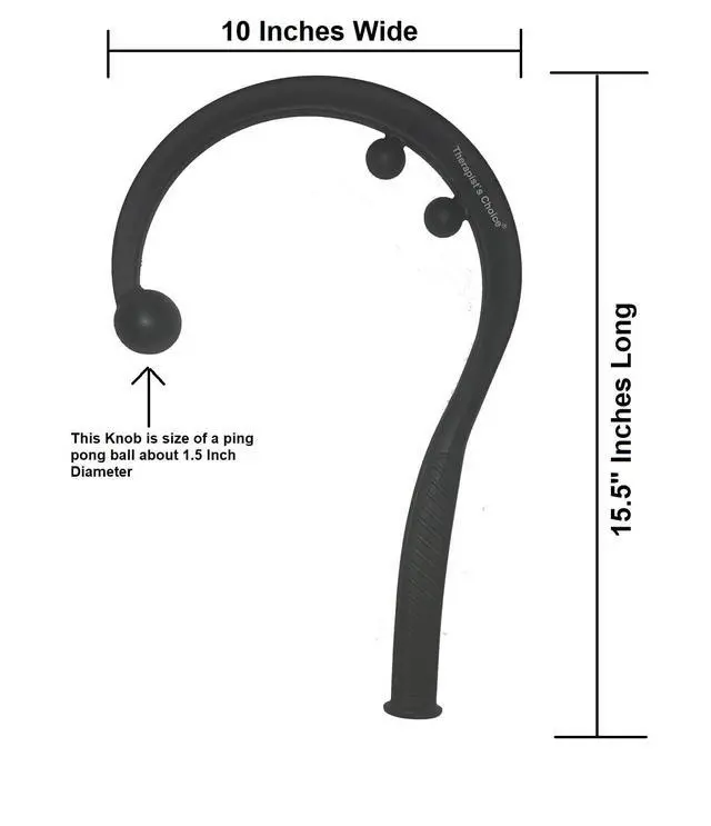 Alt view image 2 of 4 - Travel Size Pressure Point Hook Cane, Back and Neck Massager for Trigger Point Fibromyalgia Pain Relief and Self Massage, 15.5" Long, Perfect Size for Home, Office, Gym, Travel
