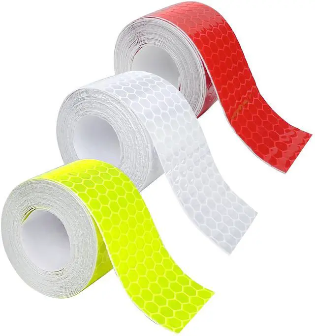 Main image of 3 Rolls Reflective Tape Outdoor Waterproof, Reflective Warning Tape, Trailer Reflectors, Safety Reflective Strips, Nighttime Reflective Stickers, for Car Bike Baby Stroller Helmet, 1 Inch x 30 Ft