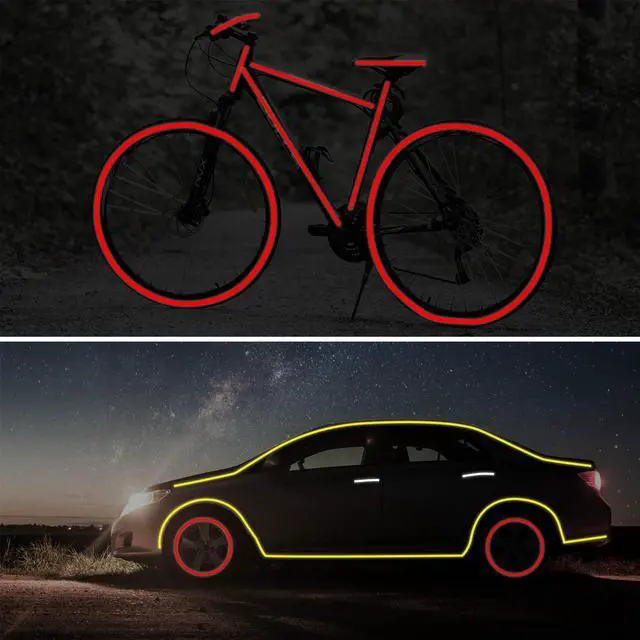 Alt view image 7 of 7 - 3 Rolls Reflective Tape Outdoor Waterproof, Reflective Warning Tape, Trailer Reflectors, Safety Reflective Strips, Nighttime Reflective Stickers, for Car Bike Baby Stroller Helmet, 1 Inch x 30 Ft