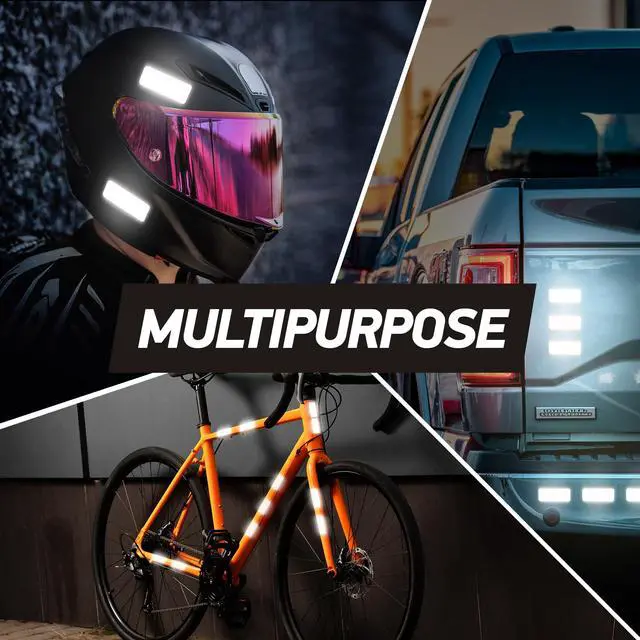 Alt view image 7 of 7 - Reflective Safety Tape Stickers | 3M Diamond Grade | Mixed Colors | 1.2 x 3.15 | 20-Pack | Safety Warning Tape for Helmets, Cars, Mailboxes & More