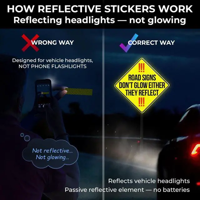 Alt view image 4 of 7 - Reflective Stickers for Bikes & Helmets | 67pc Engineer, Gray | Durable German ORAFOL reflective vinyl with permanent adhesive for bikes, helmets, cars and trailers; built for outdoor use