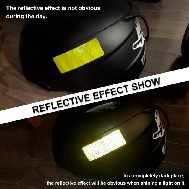 Alt view image 2 of 5 - 36 PCS Reflective Stickers for Car Bike Helmet Mailbox Bag 3 Colors | 1.2 x 3.15'', Strong Peel-and-Stick Backing, Universal High Visibility Reflectors, Safety Reflective Strips, Waterproof Prism
