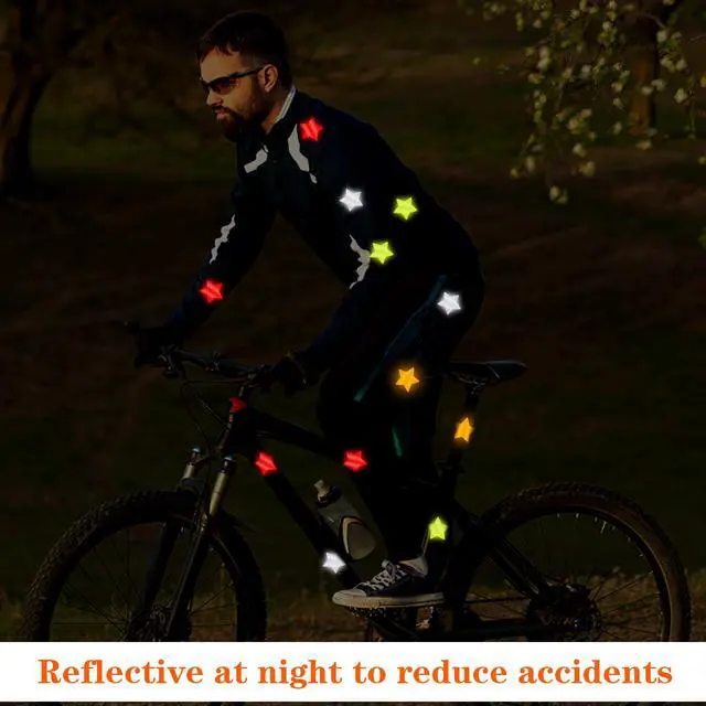 Alt view image 4 of 7 - 40Pcs Star Shape Reflective Stickers, Warning Safety Reflector Stickers for Kids, Waterproof Safety Helmet Stickers for Vehicles, Bicycles, Motorcyclesc and Construction Workers