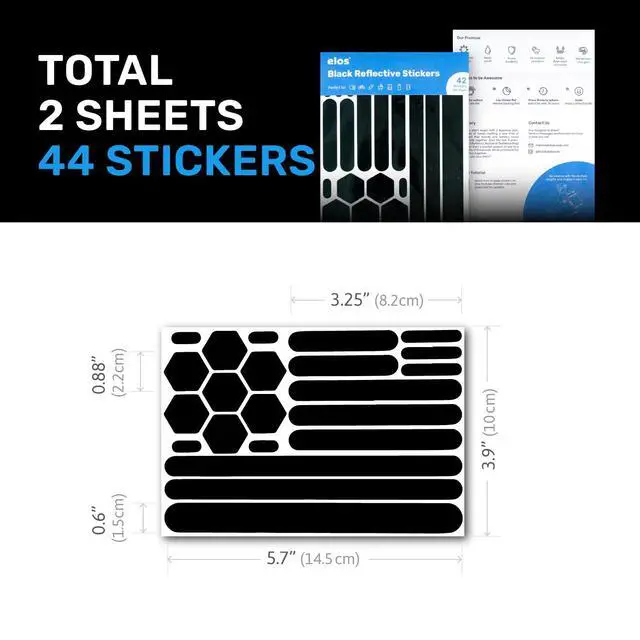Alt view image 2 of 6 - 3M Reflective Black Stickers - Reflective Helmet Tape, Motorcycle Reflective Tape, Hi Viz Stickers for Helmets - Discreet Black Until Light Hits It (Regular Style, 2, Count)