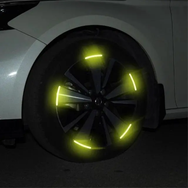 Alt view image 4 of 7 - 42Pcs Reflective Stickers, Reflective Helmet Bicycle Sticker, Driveway Reflectors, BikeReflective Tape, NightSafety Stickers for Bicycle, Motorcycle, Scooter, 8 Shapes (Fluorescent Yellow-Green)