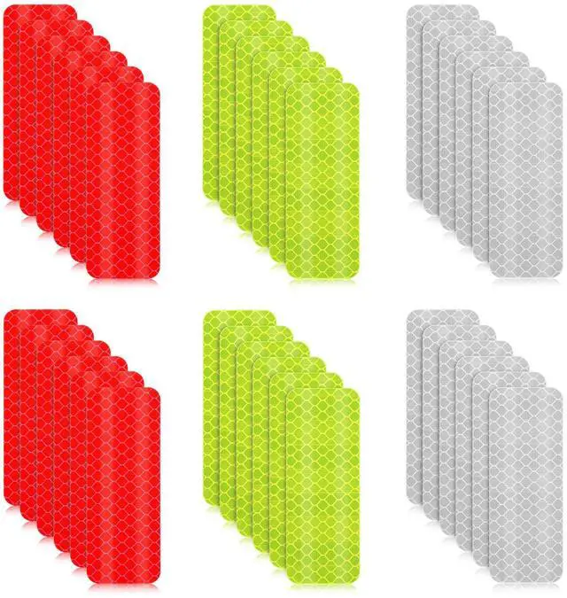 Main image of 30 Pcs Reflective Stickers, Warning Safety Reflector Tape, 1.18 x 3.25 Inch Reflective Tape Outdoor Waterproof for Bicycles, Motorcycles, Clothing, Trailers, Helmet