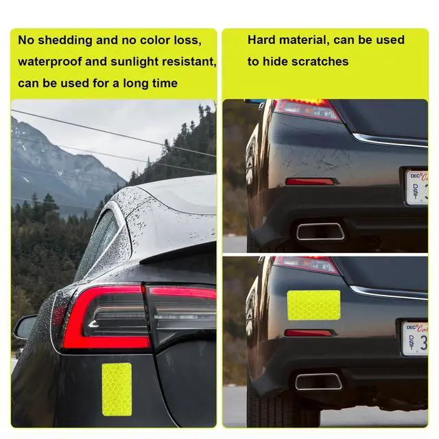 Alt view image 5 of 7 - 42Pcs Reflective Stickers, Reflective Helmet Bicycle Sticker, Driveway Reflectors, BikeReflective Tape, NightSafety Stickers for Bicycle, Motorcycle, Scooter, 8 Shapes (Fluorescent Yellow-Green)