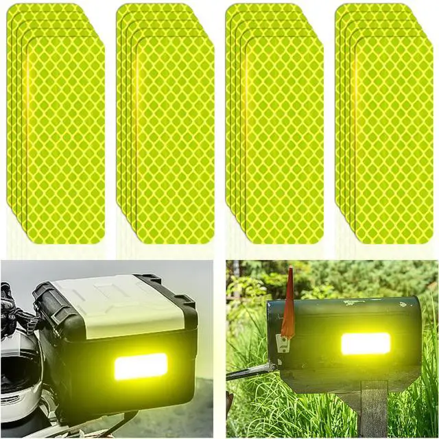 Main image of Reflective Stickers Super Reflection, Safety Reflective Tape for Car Trailer Truck Bike Motorcycle, 20 Pcs Fluorescent Yellow-Green Outdoor Waterproof 3.15" X 1.18"