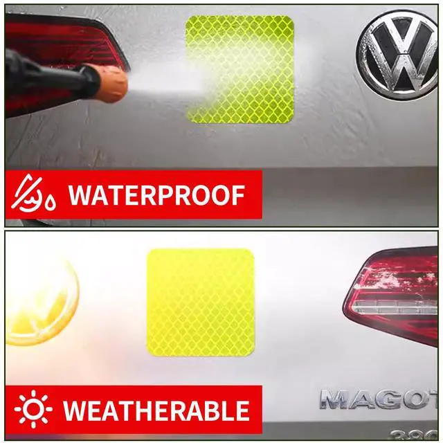 Alt view image 5 of 7 - Reflective Stickers Super Reflection, Safety Reflective Tape for Car Trailer Truck Bike Motorcycle, 20 Pcs Fluorescent Yellow-Green Outdoor Waterproof 3.15" X 1.18"