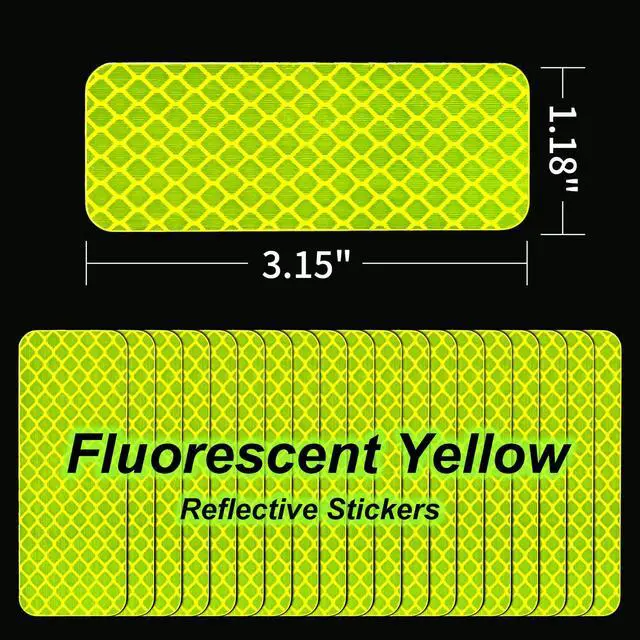 Alt view image 6 of 7 - Reflective Stickers Super Reflection, Safety Reflective Tape for Car Trailer Truck Bike Motorcycle, 20 Pcs Fluorescent Yellow-Green Outdoor Waterproof 3.15" X 1.18"