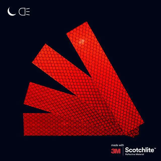 Alt view image 4 of 6 - Diamond Grade Reflective Sticker, 3M Material, Waterproof, All-Weather, Red, Pack of 4 | Made with 3M Reflective Material | Waterproof Safety Decals | Yellow, Orange, Red & White