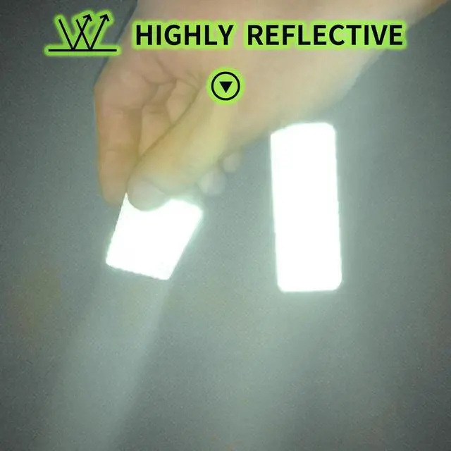 Alt view image 2 of 7 - 20 Pcs Super Reflection Reflective Stickers, Safety Reflective Tape for Car Bike Mailbox Helmet, White Reflective Tape Outdoor Waterproof 3.15" X 1.18"
