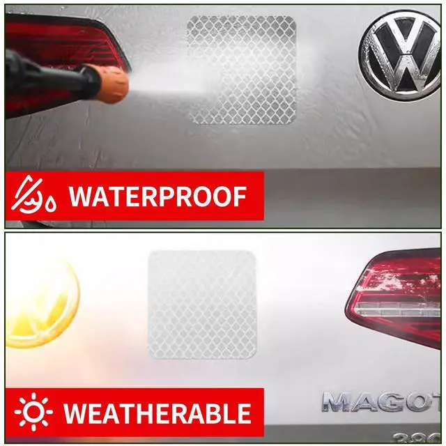 Alt view image 5 of 7 - 20 Pcs Super Reflection Reflective Stickers, Safety Reflective Tape for Car Bike Mailbox Helmet, White Reflective Tape Outdoor Waterproof 3.15" X 1.18"