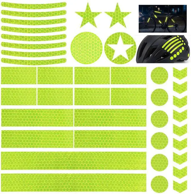 Main image of 42 Pcs Reflective Stickers for Night Riding, Bike Reflectors | Reflector Stickers, Helmet Stickers, Safety Warning Tape for Helmets, Cars, Mailboxes
