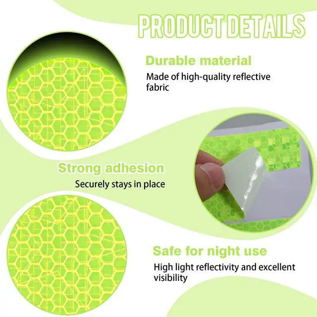 Alt view image 3 of 7 - 42 Pcs Reflective Stickers for Night Riding, Bike Reflectors | Reflector Stickers, Helmet Stickers, Safety Warning Tape for Helmets, Cars, Mailboxes