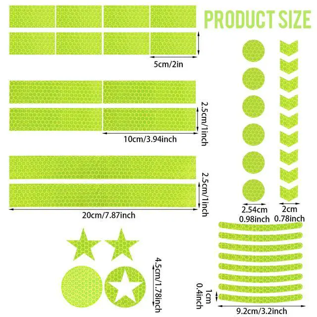 Alt view image 2 of 7 - 42 Pcs Reflective Stickers for Night Riding, Bike Reflectors | Reflector Stickers, Helmet Stickers, Safety Warning Tape for Helmets, Cars, Mailboxes