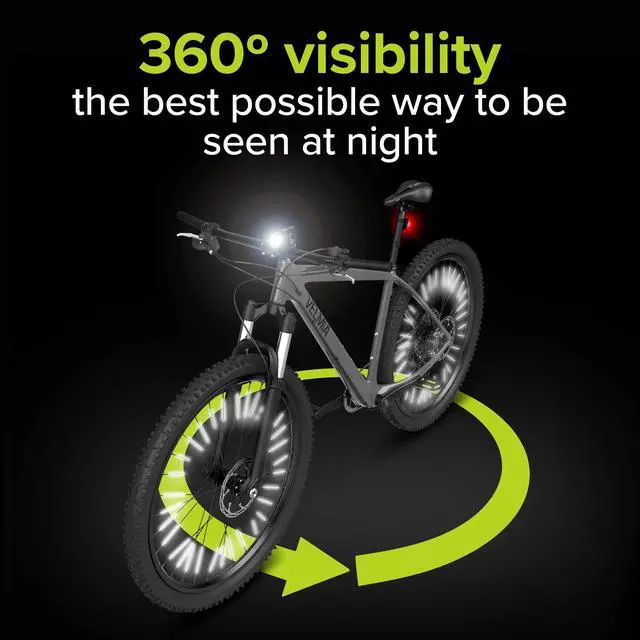 Alt view image 4 of 7 - Bike Reflectors for Night Riding - 360° Visibility and Easy mounting I Spoke reflectors Made with 3M Scotchlite, Bicycle Spoke reflectors Bike Spoke Skins, Bike Spoke Lights, Reflective Spoke
