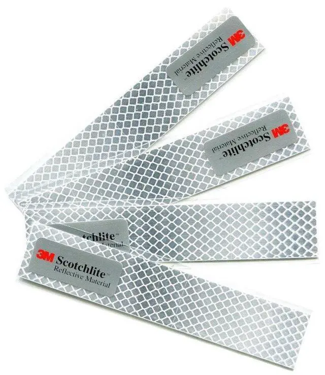 Main image of Diamond Grade Reflective Sticker, 4pcs, Waterproof, All-Weather, 3M Material, White, for Car