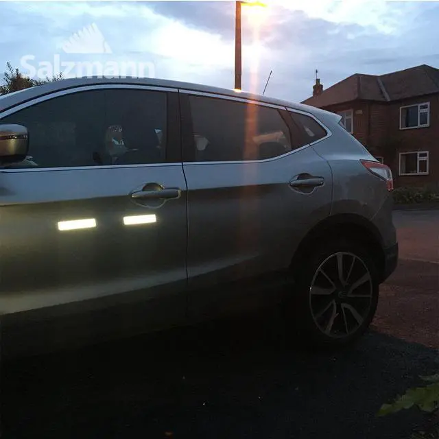 Alt view image 4 of 5 - Diamond Grade Reflective Sticker, 4pcs, Waterproof, All-Weather, 3M Material, White, for Car