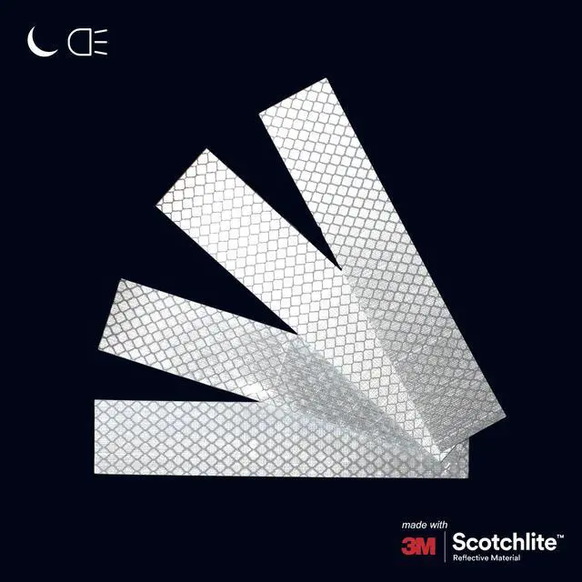 Alt view image 5 of 5 - Diamond Grade Reflective Sticker, 4pcs, Waterproof, All-Weather, 3M Material, White, for Car