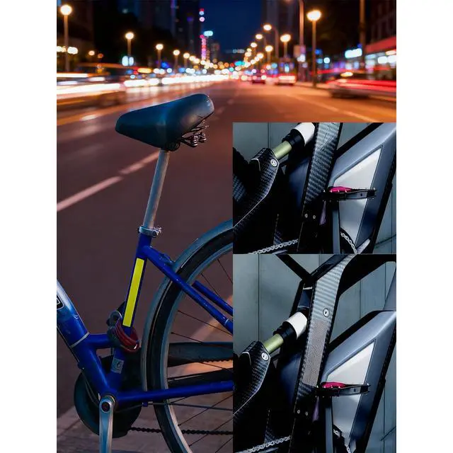 Alt view image 3 of 5 - 2 Set High-Visibility Reflective Stickers Bike Stickers,Reflector Tape Durable Waterproof Safety Decals for Bicycles, Helmets & Outdoor Gear (White/Yellow)