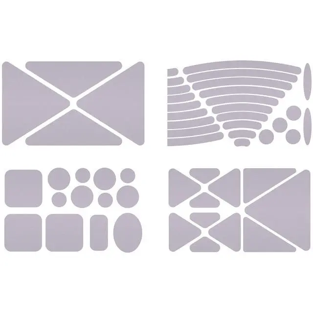 Main image of Tenacious Tape Reflective Patches for Safety, Apply Pre-Cut Shapes for Adding High-Visibility to Jacket, Bike, Shoes and Outdoor Gear, Silver, Various Sized Patches