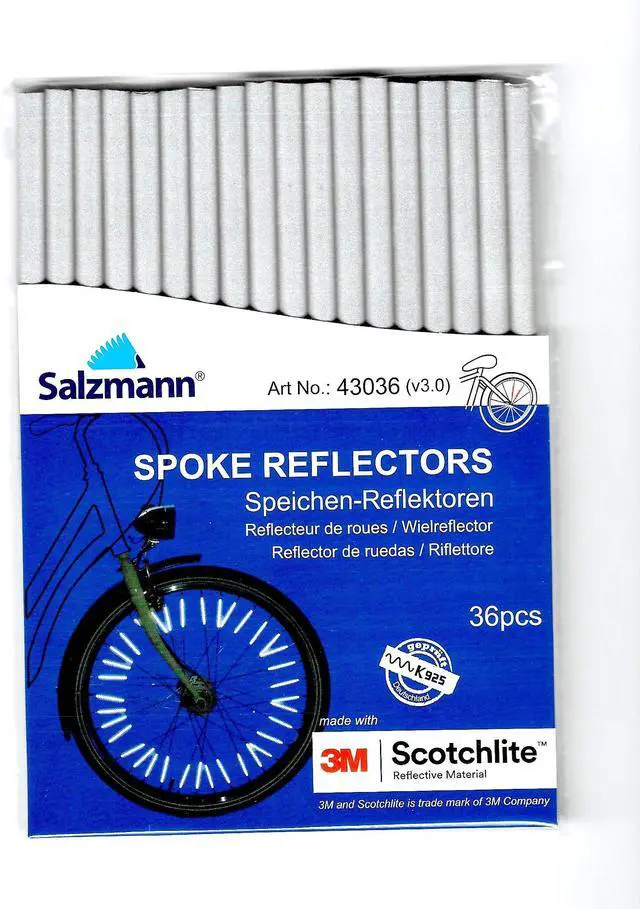 Main image of Spoke Reflectors for Bicycles | 36 Pieces | Made with 3M Scotchlite Reflective Material | High Visibility Wheel Reflectors