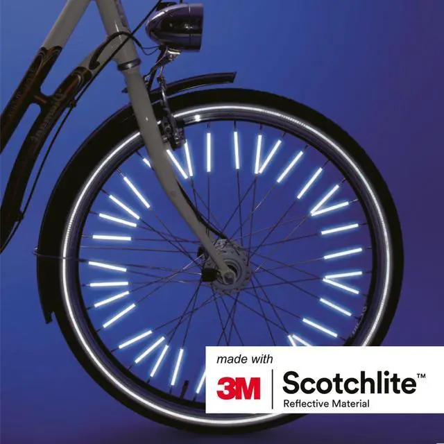 Alt view image 4 of 6 - Spoke Reflectors for Bicycles | 36 Pieces | Made with 3M Scotchlite Reflective Material | High Visibility Wheel Reflectors