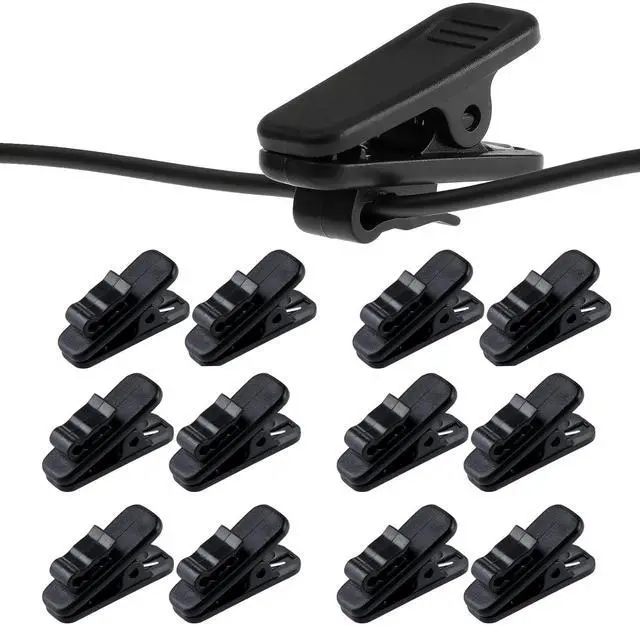 Main image of 26 Pack Headphone Cable Clips, Anti-Slip Wire Holder for Earphone, Microphone, Earbud Cords - Clip to Shirt, Collar for Tangle-Free Music & Calls During Exercise, Work, Office