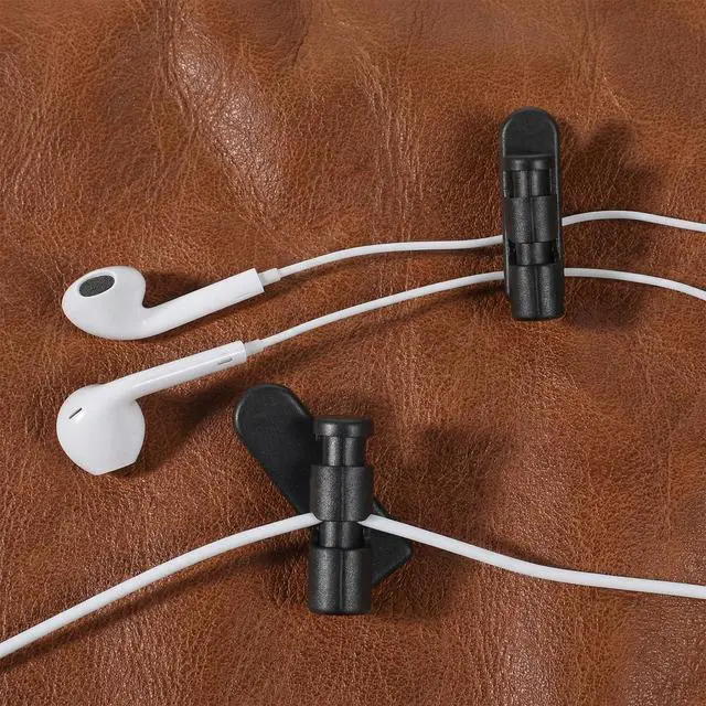 Alt view image 3 of 7 - 6 Pack Headphone Wire Clips, Rotatable Wire Clips Cable Cord Clamp Hooks Collar Clothing Clip Earphone Winder Earbud Cable Clip Clamp Hooks to Keep Microphone Cord for 2-4mmDiameter Round