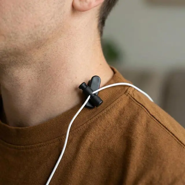 Alt view image 4 of 7 - 6 Pack Headphone Wire Clips, Rotatable Wire Clips Cable Cord Clamp Hooks Collar Clothing Clip Earphone Winder Earbud Cable Clip Clamp Hooks to Keep Microphone Cord for 2-4mmDiameter Round