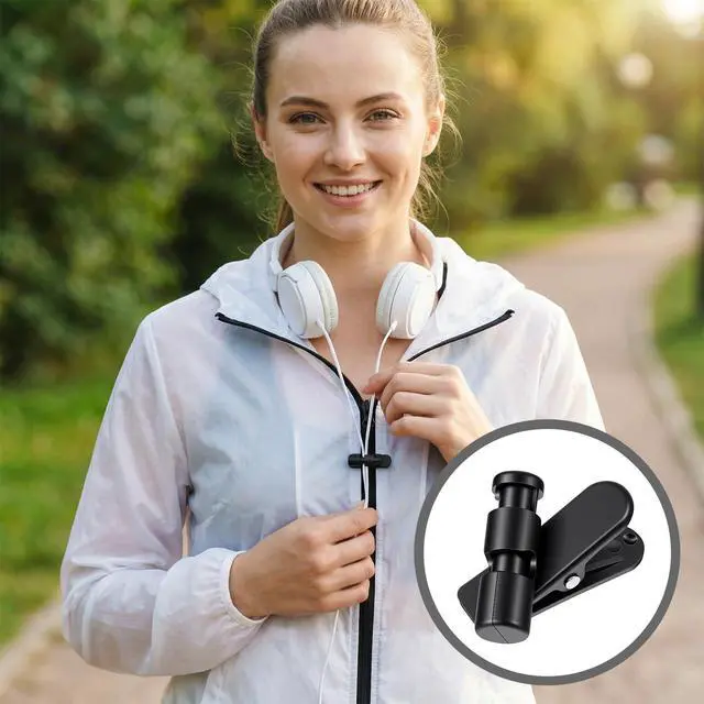 Alt view image 6 of 7 - 6 Pack Headphone Wire Clips, Rotatable Wire Clips Cable Cord Clamp Hooks Collar Clothing Clip Earphone Winder Earbud Cable Clip Clamp Hooks to Keep Microphone Cord for 2-4mmDiameter Round
