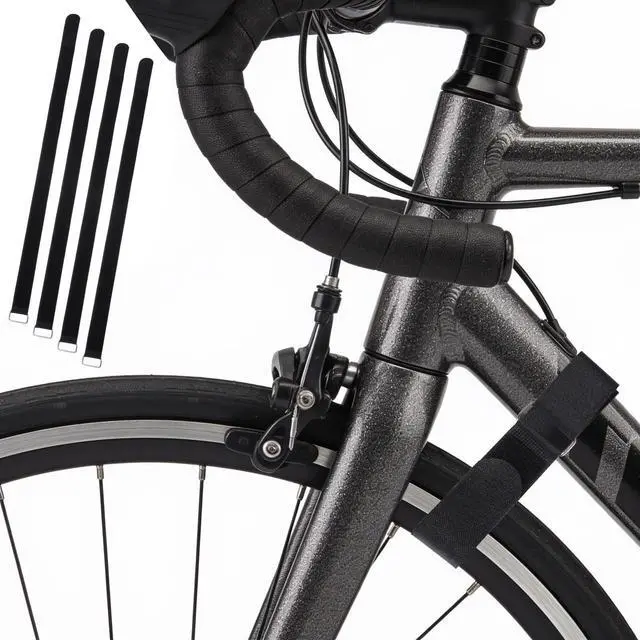 Alt view image 4 of 7 - 4 PCS Black Bike Straps for Racks, Adjustable Bikes Wheel Stabilizer Strap, Bike Rack Straps with Durability Hook Bicycle Strap for Car Transportation and Wall Mount Storage, Camping Equipment