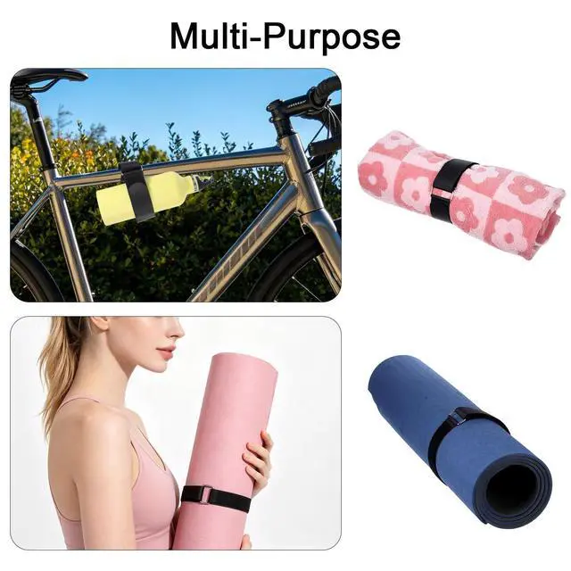 Alt view image 6 of 7 - 4 PCS Black Bike Straps for Racks, Adjustable Bikes Wheel Stabilizer Strap, Bike Rack Straps with Durability Hook Bicycle Strap for Car Transportation and Wall Mount Storage, Camping Equipment
