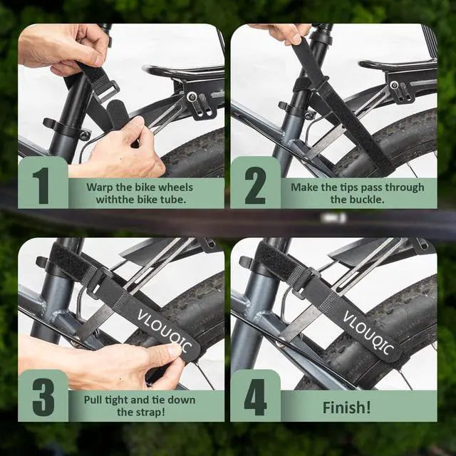 Alt view image 3 of 7 - 4 PCS Bike Rack Straps Bike Wheel Straps, Adjustable Bike Straps for Rack with Durability Hook Bike Car Rack Accessories, Keep The Bicycle Wheel from Spinning for Transportation and Storage