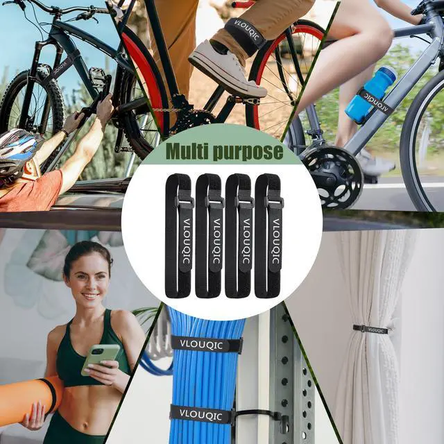 Alt view image 4 of 7 - 4 PCS Bike Rack Straps Bike Wheel Straps, Adjustable Bike Straps for Rack with Durability Hook Bike Car Rack Accessories, Keep The Bicycle Wheel from Spinning for Transportation and Storage