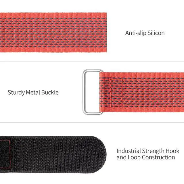 Alt view image 3 of 6 - Bike Rack Straps, 4-Pack Bike Wheel Stabilizer Strap 26'' x 1.5'' | Adjustable Strap with Hook and Loop for Car and Wall Mount, for Transportation and Storage (Red).