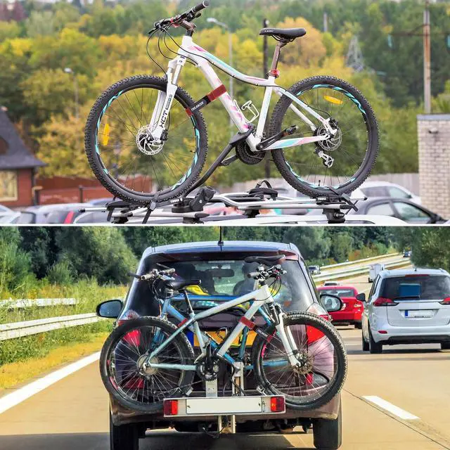 Alt view image 4 of 6 - Bike Rack Straps, 4-Pack Bike Wheel Stabilizer Strap 26'' x 1.5'' | Adjustable Strap with Hook and Loop for Car and Wall Mount, for Transportation and Storage (Red).