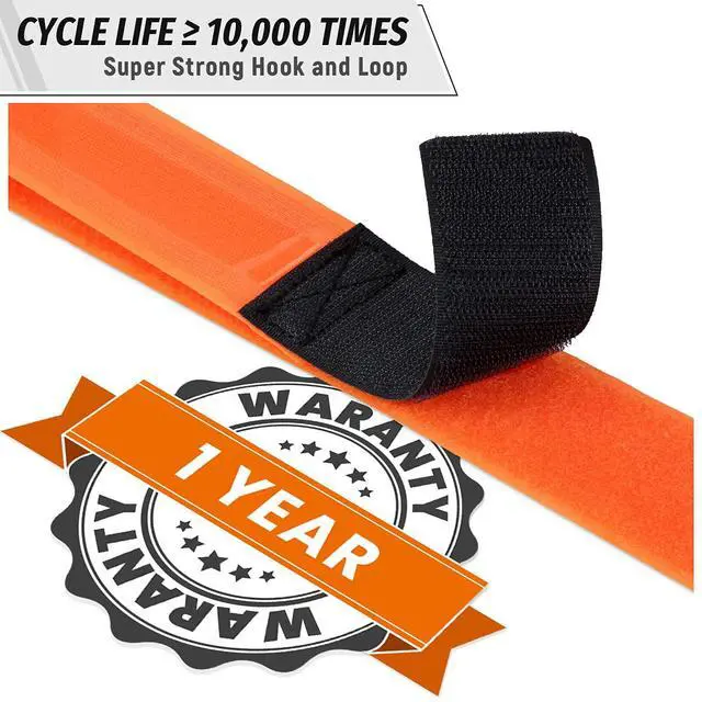 Alt view image 3 of 7 - Adjustable Bike Rack Strap 24" Bicycle Wheel Stabilizer Straps with Innovative Gel Grip Keep The Bicycle Wheel from Spinning - Orange 2 Pack