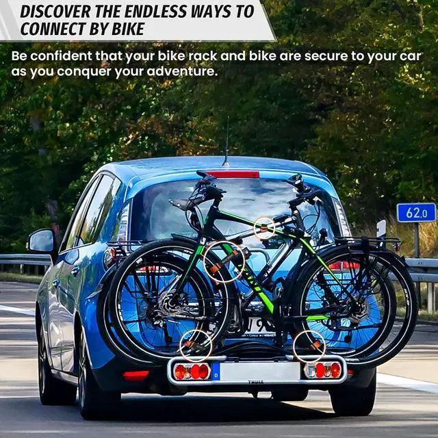 Alt view image 5 of 7 - Adjustable Bike Rack Strap 24" Bicycle Wheel Stabilizer Straps with Innovative Gel Grip Keep The Bicycle Wheel from Spinning - Orange 2 Pack