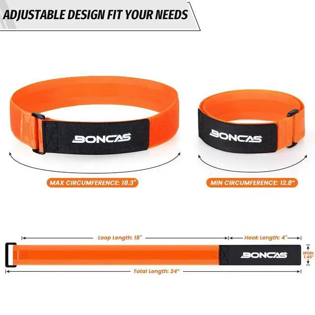 Alt view image 6 of 7 - Adjustable Bike Rack Strap 24" Bicycle Wheel Stabilizer Straps with Innovative Gel Grip Keep The Bicycle Wheel from Spinning - Orange 2 Pack