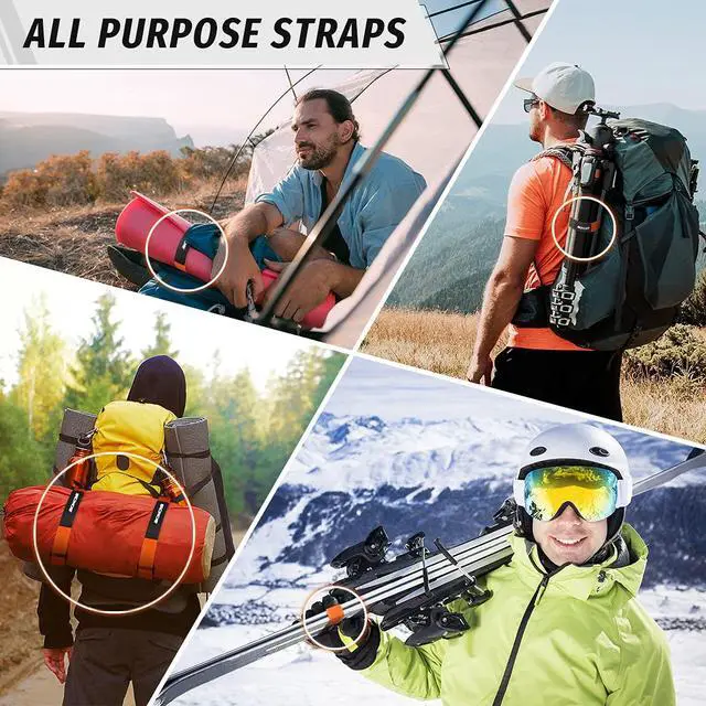 Alt view image 7 of 7 - Adjustable Bike Rack Strap 24" Bicycle Wheel Stabilizer Straps with Innovative Gel Grip Keep The Bicycle Wheel from Spinning - Orange 2 Pack