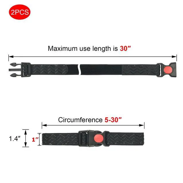 Alt view image 2 of 7 - 2 Pcs Bike Wheel Stabilizer Straps Anti-Slip Adjustable Fastening Tie Down Straps Reusable Versatile Hook & Loop Securing Straps