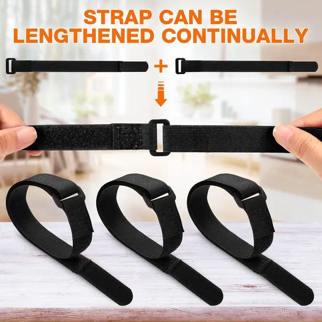 Alt view image 4 of 7 - 12 Pieces Bike Rack Straps 23.6 Inches Adjustable Bike Cinch Straps Wheel Stabilizer Bicycle Accessories for Transporting Bicycles(Black)