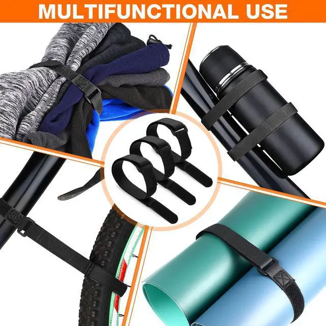 Alt view image 7 of 7 - 12 Pieces Bike Rack Straps 23.6 Inches Adjustable Bike Cinch Straps Wheel Stabilizer Bicycle Accessories for Transporting Bicycles(Black)