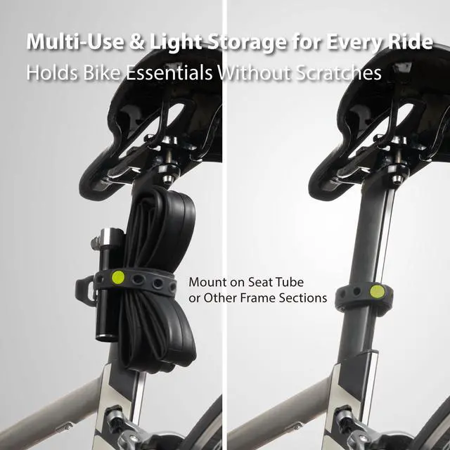 Alt view image 2 of 6 - Bike Strap Lite (2 Packs), Bicycle Rack & Wheel Stabilizer Straps | 15" Connectable Silicone Straps, Scratch-Free & Washable, Secure Bikes for Transport & Storage, Pant Leg Bands & Cycling Gear